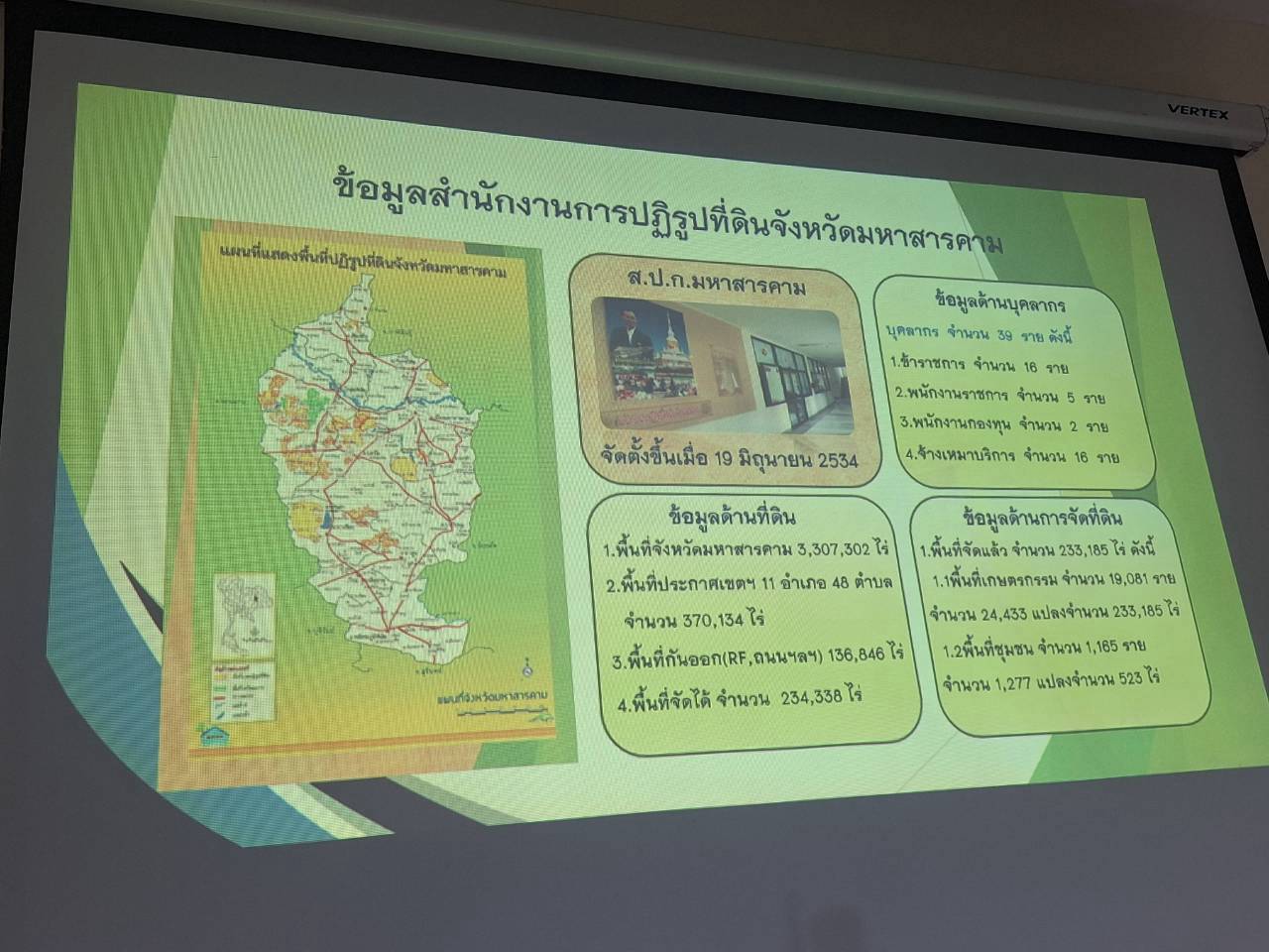 title - ผู้ตรวจราชการ ส.ป.ก. ลงพื้นที่จังหวัดมหาสารคาม ประชุมติดตามความก้าวหน้าผลการดำเนินงาน พร้อมตรวจเยี่ยมให้กำลังใจกลุ่มวิสาหกิจชุมชนผู้ปลูกสมุนไพร และกลุ่มวิสาหกิจชุมชนแปรรูปผลผลิตทางการเกษตร
